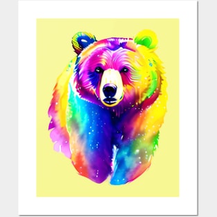 Momma Bear with Yellow Background Posters and Art